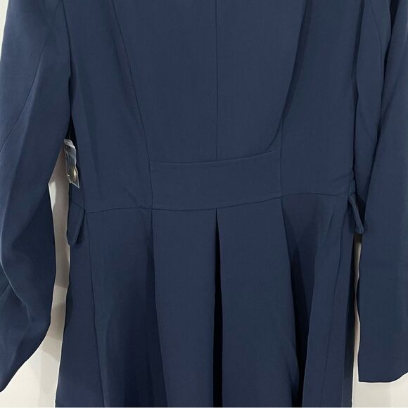 NWT Modcloth Along for the Ride‎ Navy Blue Crepe Coat Size MEDIUM - Picture 9 of 12